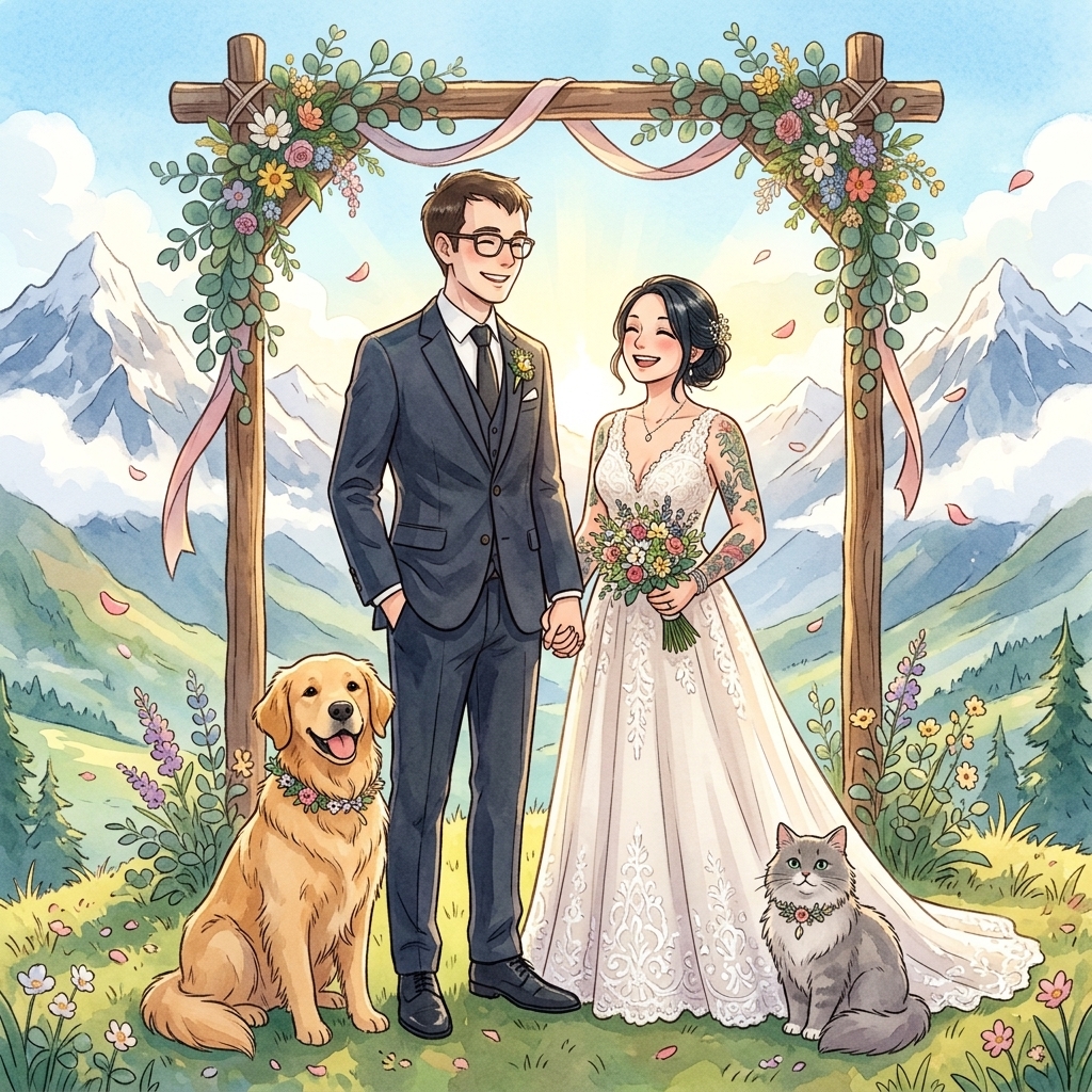 Fiesta y brindis de cumbre en la montaña